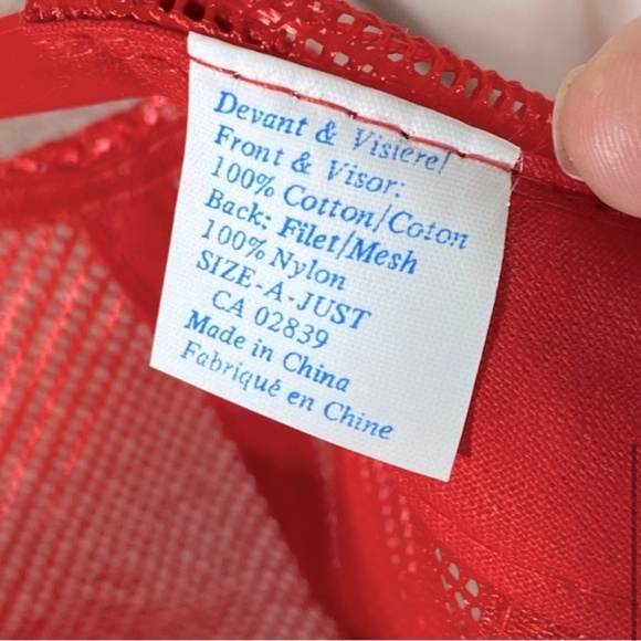 Vintage Babco Red Corduroy Mesh Back Snap Back Trucker Hat - Picture 8 of 9